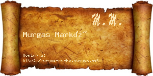 Murgas Markó névjegykártya